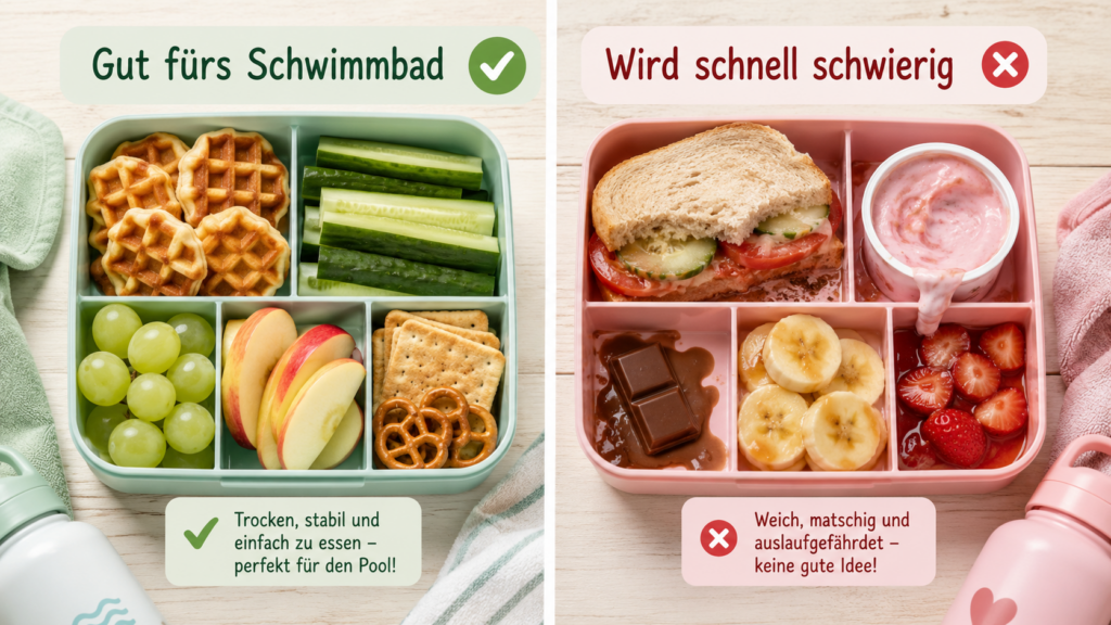 was passt gut in die brotdose fürs schwimmbad, was nicht